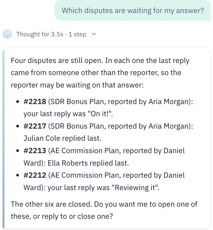Remu summarising open disputes