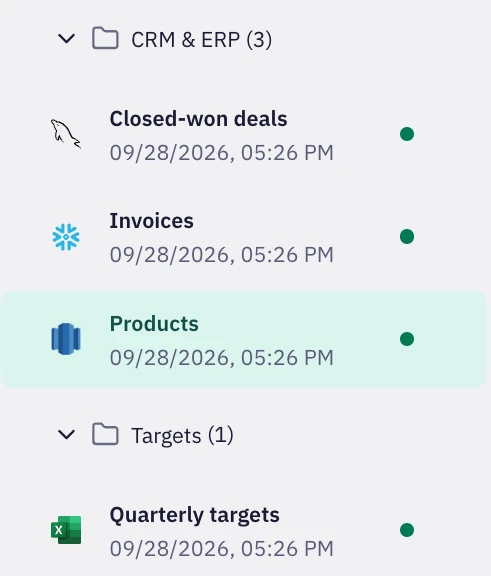 Connected data sources