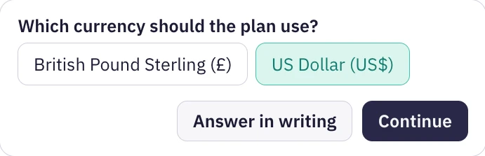Remu asking for the plan currency